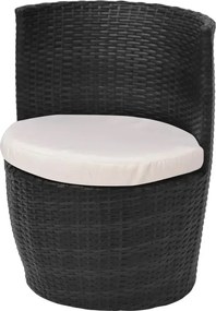 Zestaw czarnych mebli ogrodowych - Lisga