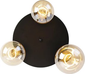 Nowoczesna lampa sufitowa czarna 3-światłowa - Facil