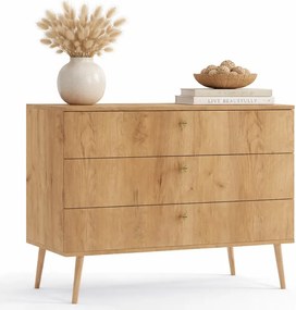 Minimalistyczna komoda boho dąb craft złoty W3-H38