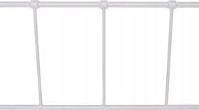 Łóżko Metalowe Jednoosobowe 90x200 cm ze Stelażem PABLO Metalowe Białe