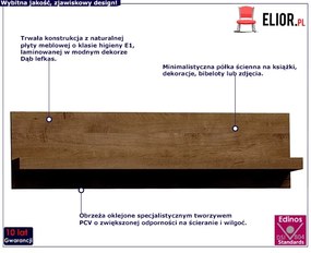 Półka ścienna dąb lefkas - Tilda 26X