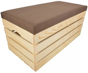 Pufa kufer skrzynia drewniana sosnowa siedzisko 80cm naturalna