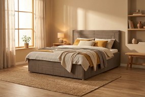 Łóżko FILI 140x200 cm Capuccino Z materacem