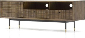 Komoda 160x55x45 cm brązowy wzór labirynt mazl01-160