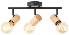 Brilliant - Oprawa punktowa KERRY 3xE27/40W/230V czarna/bambus