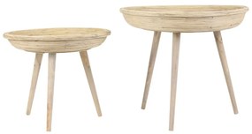 Rattanowe okrągłe stoliki zestaw 2 szt. ø 56 cm Colon – Light & Living