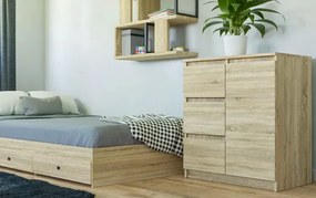 Minimalistyczna Komoda Z Szufladami I Szafką Dąb Sonoma N9-K86