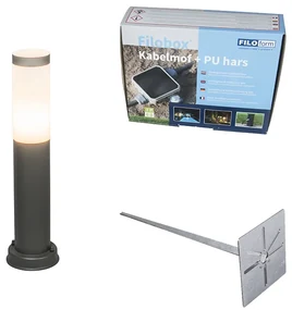 Zewnetrzna Lampa zewnętrzna antracyt 45cm IP44 z klinem i mufą kablową - Rox Nowoczesny Oswietlenie zewnetrzne