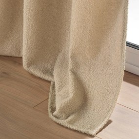 Beżowa zasłona z materiału bouclé 140x240 cm Wooly – douceur d'intérieur