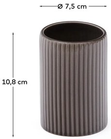 Ciemnobrązowy ceramiczny kubek na szczoteczki do zębów Selime – Kave Home