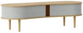 Szara szafka pod TV w dekorze dębu 140x40 cm Audacious – UMAGE