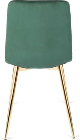 Krzesło Tapicerowane do Salonu YORK Zielone Welurowe Nowoczesne Loft