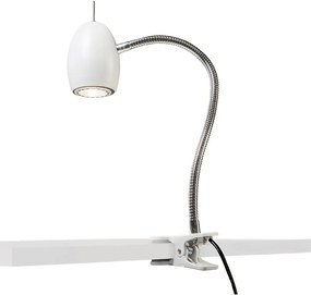 Designerski klosz reflektor biały z elastycznym ramieniem - Egg Nowoczesny Oswietlenie wewnetrzne