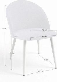 Zestaw 6 Krzese White Vint Tkanina