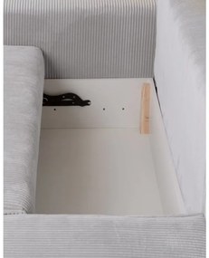 Rozkładana sofa trzyosobowa z pufem SMART SET, jasnoszara