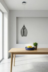 Nowoczesna wisząca lampa ze szklanym kloszem - D145 H3-T62