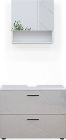 Zestaw mebli łazienkowych biały wysoki połysk 80x41x58.6 irma