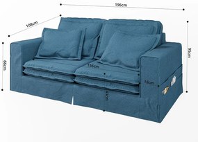 Niebieska sofa 196 cm Nora – Ropez