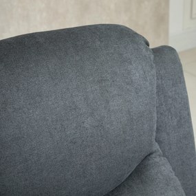 HOMCOM Fotel relaksacyjny Lniany ciemnoszary Pojedyncza sofa 150° nachylenie Komfortowy fotel TV | Aosom PL