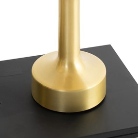 Zestaw 2 lamp stołowych złotych z beżowym RGBW do ładowania - Elise