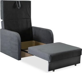 Fotel do Spania VERO Rozkładany Jednoosobowy Amerykanka Szary Nowoczesny