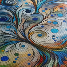 Obraz – Kolorowe energetyczne drzewo (z zegarem) (90x30 cm)