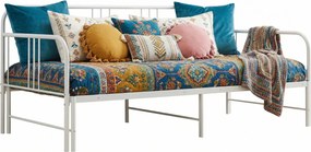 Białe Metalowe Łózko Rozkładane 90X200 Cm L6-G84