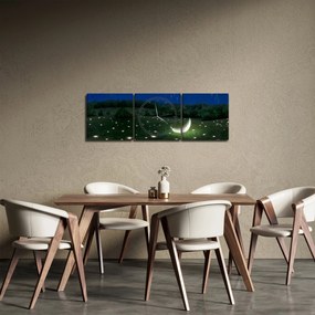 Obraz - Spadające niebo (z zegarem) (90x30 cm)