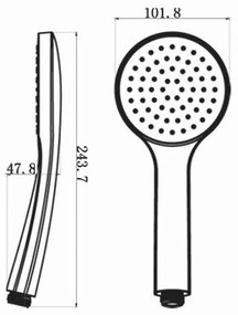 Plastikowa słuchawka prysznicowa w kolorze matowej czerni ø 10 cm – Sapho