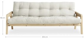 Ciemnozielona sofa rozkładana ze sztruksową tapicerką Karup Design Grab Raw/Pale Blue