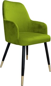 Krzesło WESTA tkanina Welur noga metalowa elegancki styl loftowy : Kolor nogi - Czarno-złota stożek, Kolor tkaniny - VELVET - BL75, Typ siedziska - Siedzisko stałe