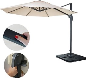 Parasol do sygnalizacji świetlnej MCW-A96 I okrągły,  kremowy ze stojakiem