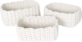 Koszyki do przechowywania z bawełny Kargo, skandynawski splot, 3 sztuki
