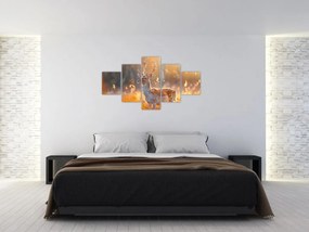 Obraz - Jeleń na polu (125x70 cm)