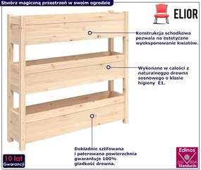 Drewniana 3 piętrowa donica ogrodowa - Antos