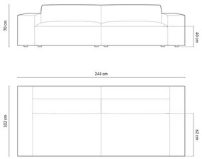 OUTLET Sofa 4-osobowa jasny beż tkanina strukturalna 244x102x70 Jodie od Micadoni