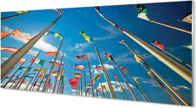 Szklany Panel Różne Flagi Narodowe