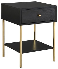 Zestaw 2 szafek nocnych 1 szuflada - MDF i metal - Czarny i złoty - MILAVIA marki Pascal Morabito