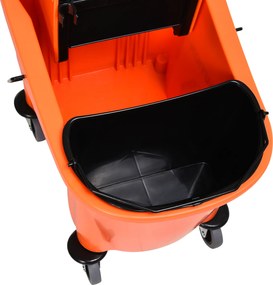 HOMCOM Wózek do sprzątania Wiadro na kółkach Wiadro do sprzątania Wózek do mycia podłóg z wyciskarką 36 litrów