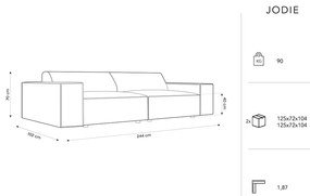 Beżowa sofa z materiału bouclé 244 cm Jodie – Micadoni Home