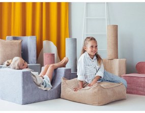 Niebieski sztruksowy puf dziecięcy Rainbow – Wigiwama