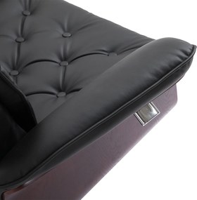 HOMCOM Krzesło TV z podnóżkiem tapicerowane fotel obrotowy 145° odchylany