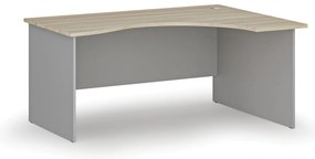 Ergonomiczne biurko PRIMO GRAY, 160x120 cm, prawe, szary/dąb naturalny