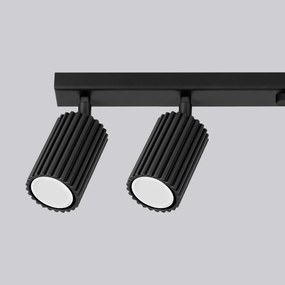 Listwa oświetleniowa 6-punktowa KARBON 6L czarna ryflowana SOLLUX  LIGHTING