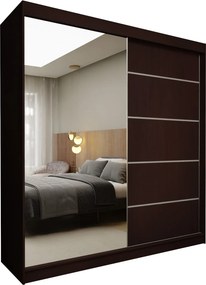 Szafa Przesuwna MIRELLA 200 cm z Lustrem Szafa Dwudrzwiowa Wenge