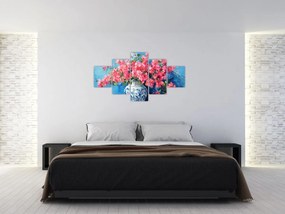 Obraz - Wazon z różowymi kwiatami (125x70 cm)