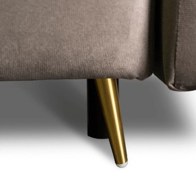 Sofa z Funkcją Spania SEUL Rozkładana Dwuosobowa Welurowa Beżowa Nowoczesna do Salonu