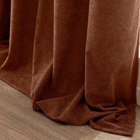Zasłona z materiału bouclé w kolorze terakoty 140x260 cm Winona – douceur d'intérieur