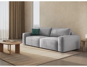 Jasnoszara rozkładana sofa z materiału bouclé 247 cm Jodie – Micadoni Home