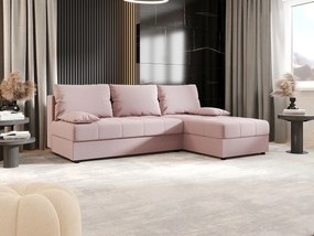 BEDANTE Narożnik MOS L Cosmic 14 Różowy Prawy z funkcją spania, sofa w kształcie L z pojemnikiem, kanapa rozkładana